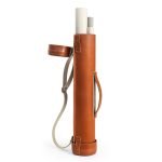 Bolster & Benefield Cognac Leather document Tube. Carry blueprints, large pictures, artwork, A3, and A2 paper or prints.