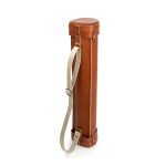 Bolster & Benefield Cognac Leather document Tube. Carry blueprints, large pictures, artwork, A3, and A2 paper or prints.