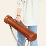 Bolster & Benefield Cognac Leather document Tube. Carry blueprints, large pictures, artwork, A3, and A2 paper or prints.