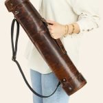 Bolster & Benefield vintage Leather document Tube. Carry blueprints, large pictures, artwork, A3, and A2 paper or prints.