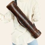 Bolster & Benefield vintage Leather document Tube. Carry blueprints, large pictures, artwork, A3, and A2 paper or prints.