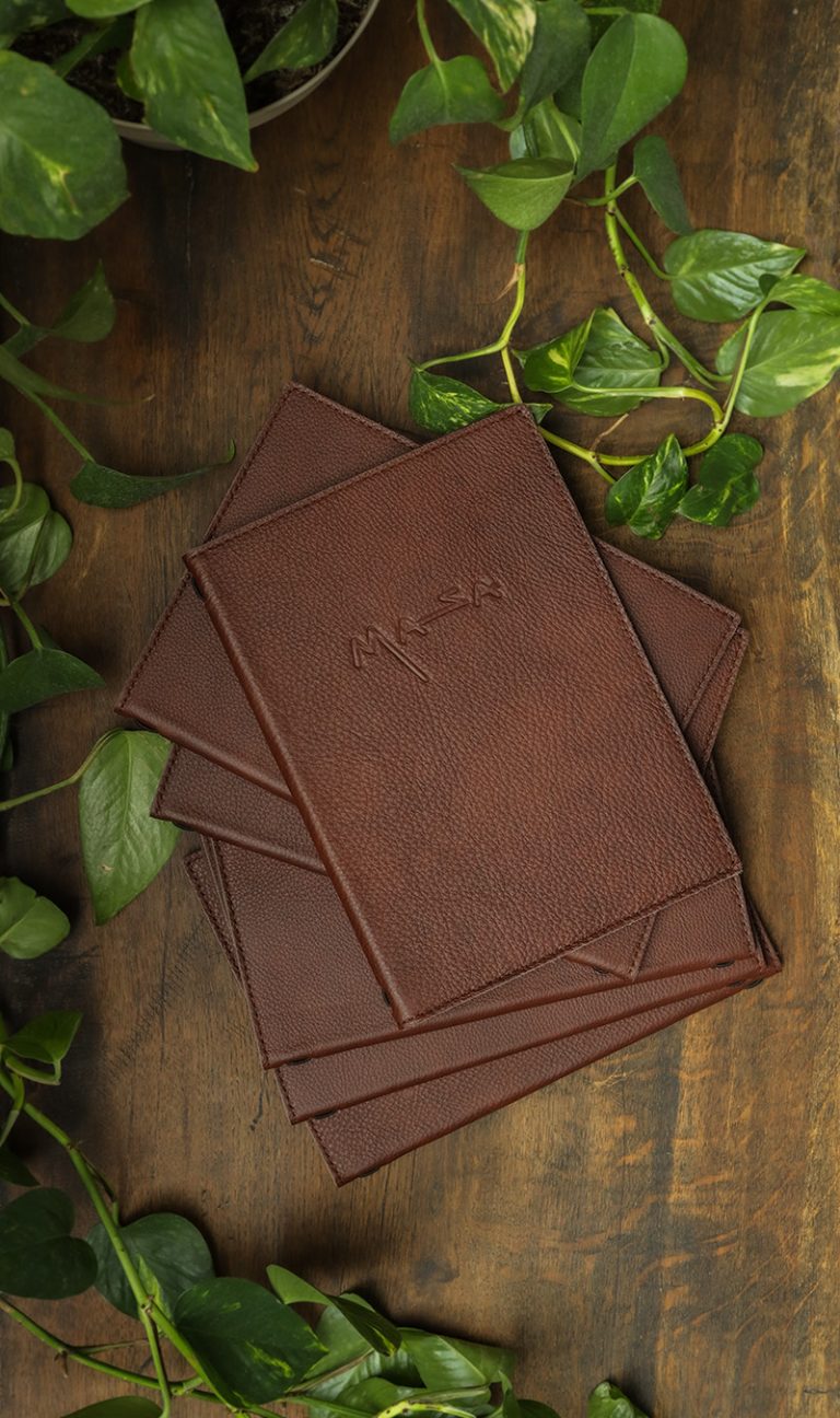 leather embossed menus bolster & benefield 2