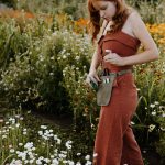 Women’s Olive Leather Tool Belt with Brass Buckle
