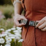 Women’s Olive Leather Tool Belt with Brass Buckle