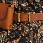 Leather belt for toolbelt cognac 2